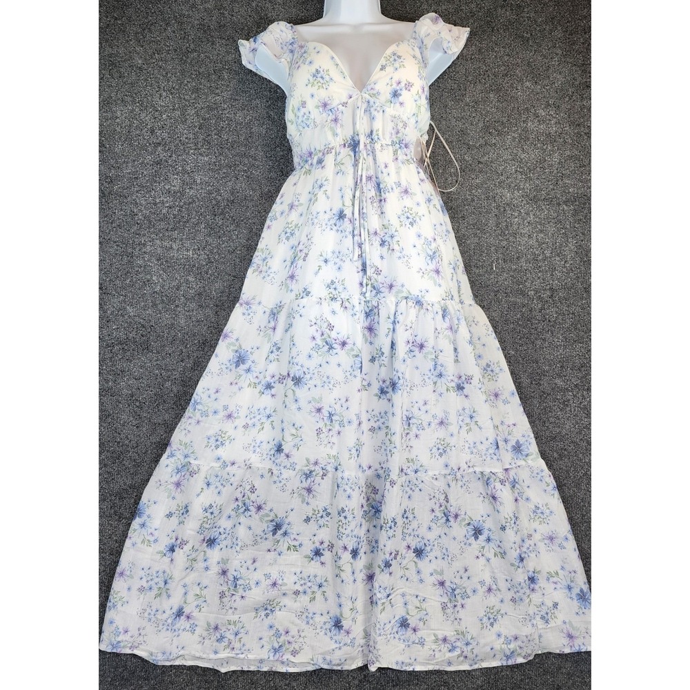 Rachel Paige Women Cottagecore Prairie Romantic Floral Tiered Maxi Dress XS NWT